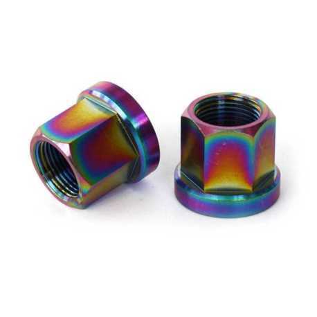 Гайки для втулки Armour Bikes 14 mm long Ti Oil Slick (нефтяное, масляное)