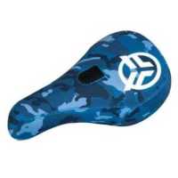 Седло BMX Federal Mid Pivotal Logo синий камуфляж с вышитым белым логотипом