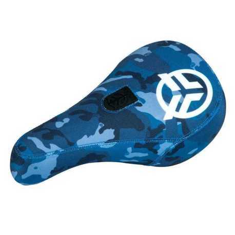 Седло BMX Federal Mid Pivotal Logo синий камуфляж с вышитым белым логотипом